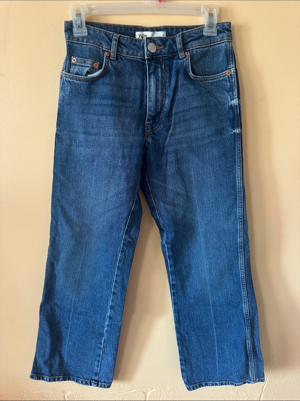 Zara Medium Wash Flared Jeans Size 2